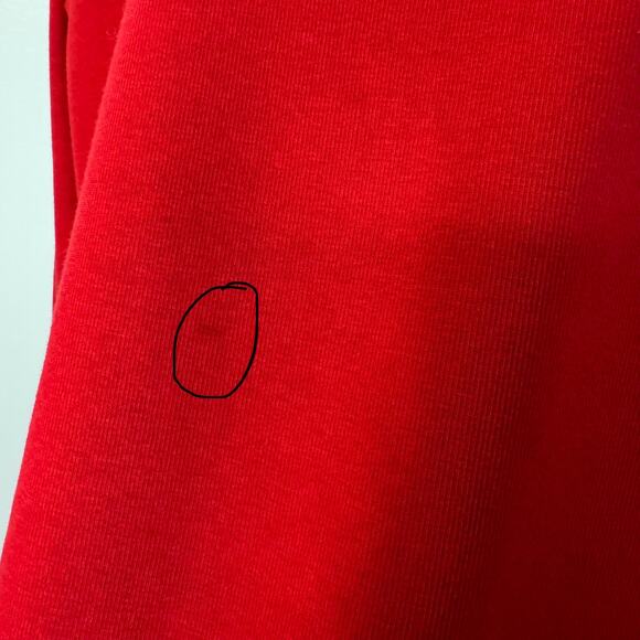 Athleta Cozy Karma Asym Weatshirt Dress Red Soft Fleece Lined Casual Women's M - Picture 8 of 16